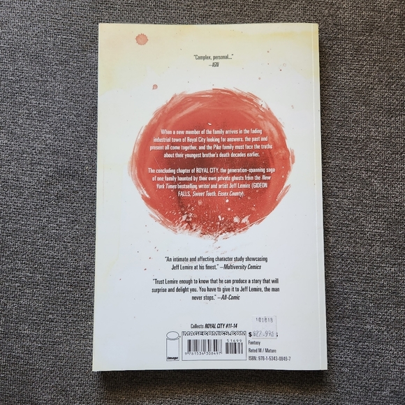 Royal City Volume 3 We All Float on by Lemire, Jeff Graphic Novel Mature Fantasy - Picture 2 of 7